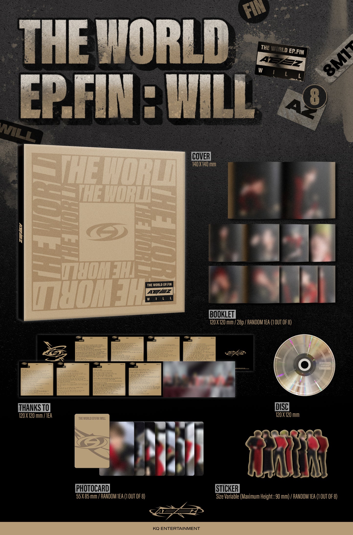 [KTOWN4U] (Digipack) ATEEZ Album - THE WORLD EP.FIN : WILL (Random Ver.)